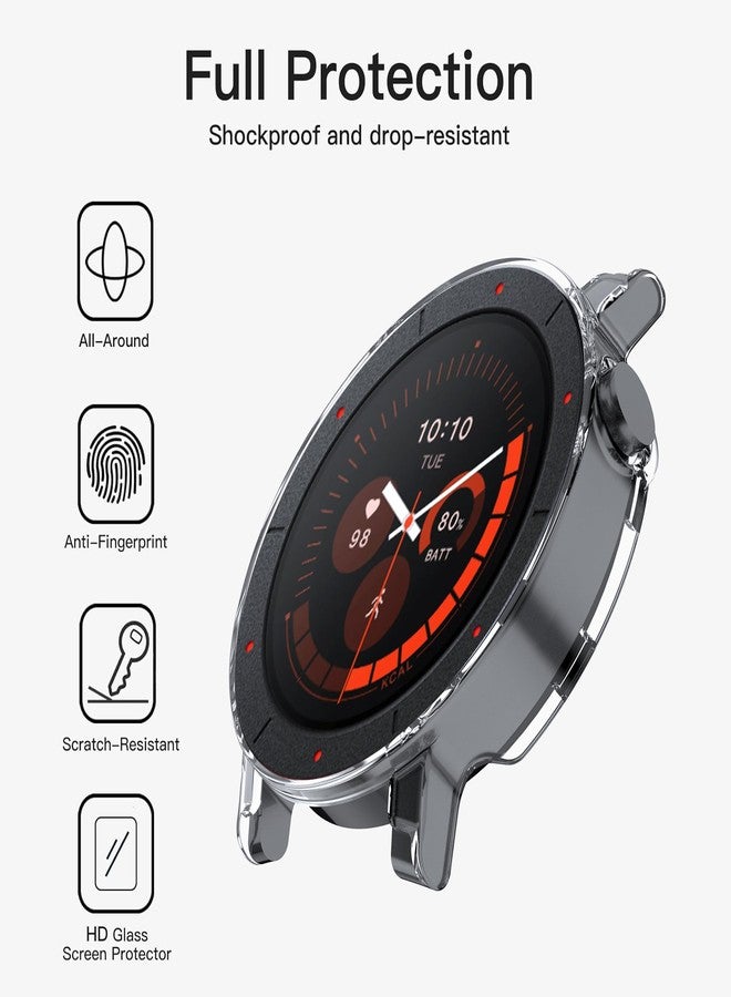 [عبوة من 3 قطع] غطاء حماية لساعة CMF Watch 3 Pro، غطاء من البولي كربونات رقيق وخفيف الوزن ومقاوم للصدمات والخدوش - Image 3
