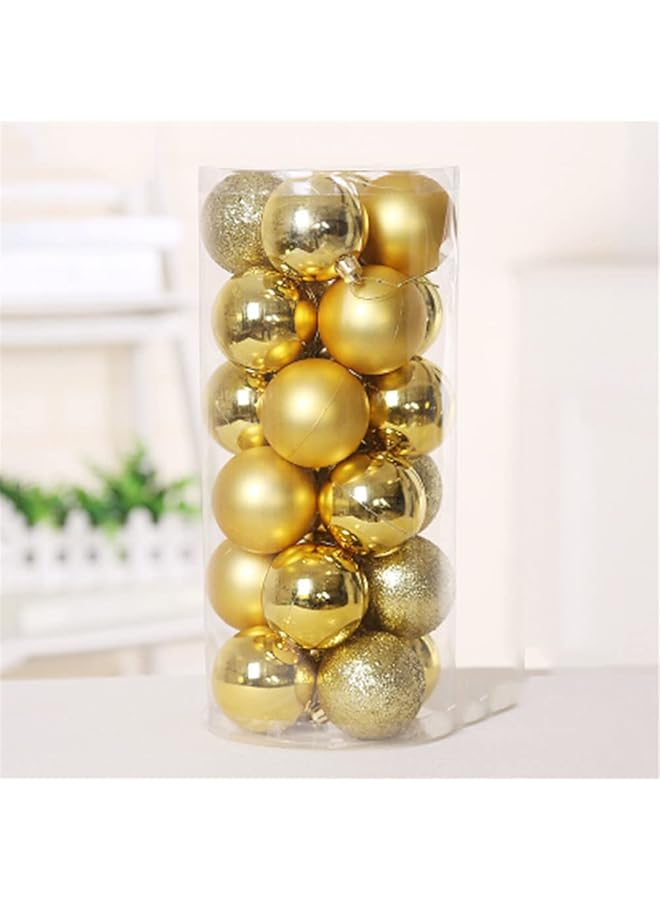 The Bros 24 قطعة كرات زينة شجرة عيد الميلاد الذهبية بحجم 4 سم زينة عيد الميلاد حفلة عطلة حديقة 2022 زينة ليلة رأس السنة الجديدة - Image 1