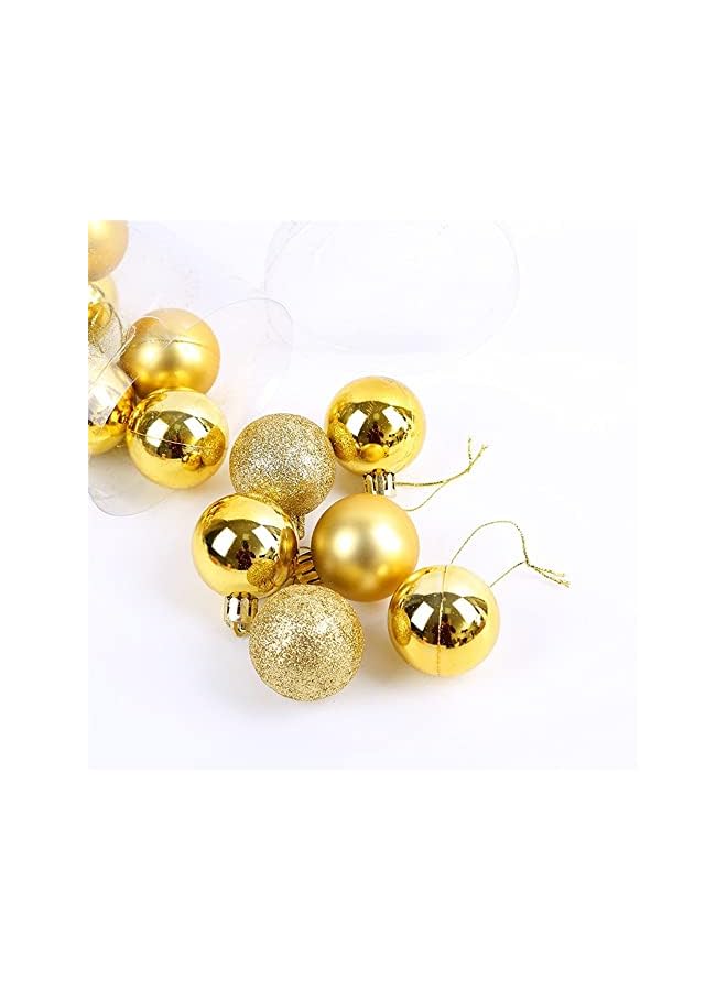 The Bros 24 قطعة كرات زينة شجرة عيد الميلاد الذهبية بحجم 4 سم زينة عيد الميلاد حفلة عطلة حديقة 2022 زينة ليلة رأس السنة الجديدة - Image 4