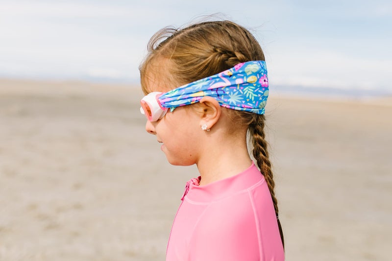 Splash Place KIDS SWIM GOGGLES with Fabric Strap - FLAMINGO POP | Fun, Fashionable, Comfortable - Tangle-Free, Swimming Goggles for Kids, Comfy Fabric Strap Goggles - Image 4