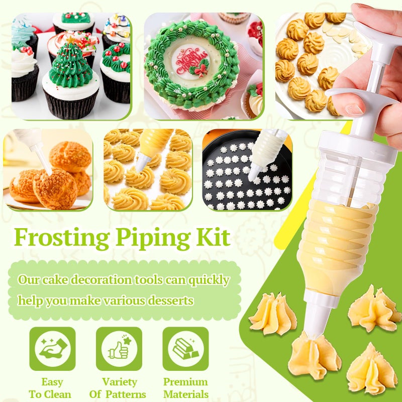 Suuker Cake Decorating Gun, Cupcake Icing Piping Kit, Cake Decorating Kit with 8 Piping Tips, Cupcake Injector/Decorating Icing Set, White - Image 3