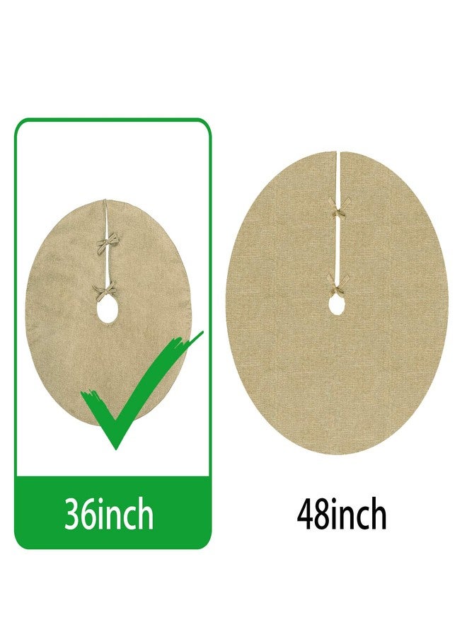 Ivenf Christmas Tree Skirt, 36 inches Small Double-Layer Burlap Plain Tree Skirts, Rustic Jute Tree Skirt for Xmas Holiday Home Decor, Fall Winter Farmhouse Brown Burlap Christmas Decorations Indoor - Image 5