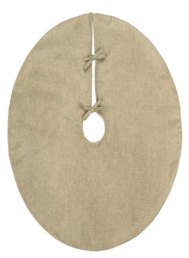 Ivenf Christmas Tree Skirt, 36 inches Small Double-Layer Burlap Plain Tree Skirts, Rustic Jute Tree Skirt for Xmas Holiday Home Decor, Fall Winter Farmhouse Brown Burlap Christmas Decorations Indoor - Image 2