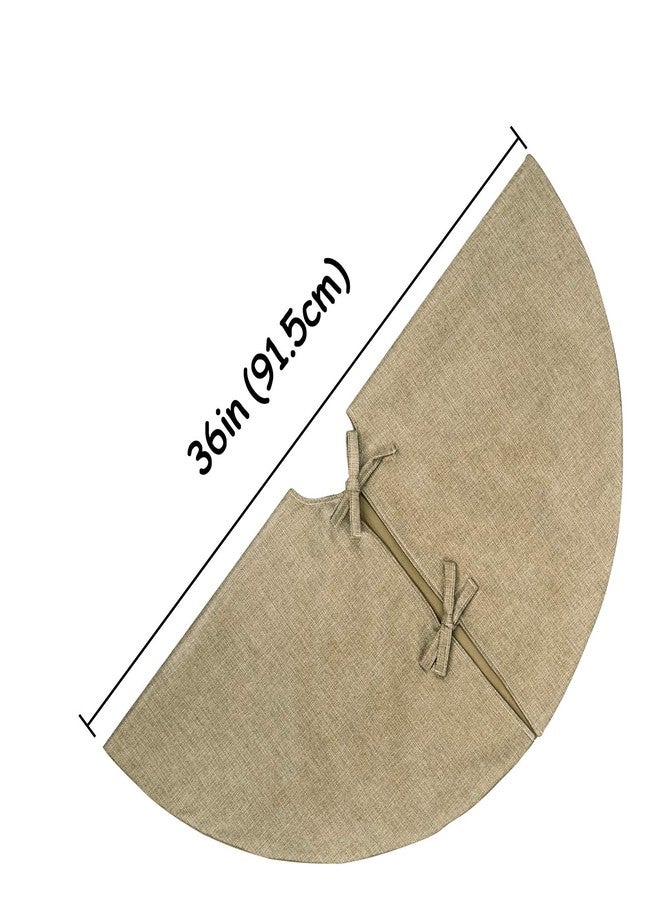 Ivenf Christmas Tree Skirt, 36 inches Small Double-Layer Burlap Plain Tree Skirts, Rustic Jute Tree Skirt for Xmas Holiday Home Decor, Fall Winter Farmhouse Brown Burlap Christmas Decorations Indoor - Image 3