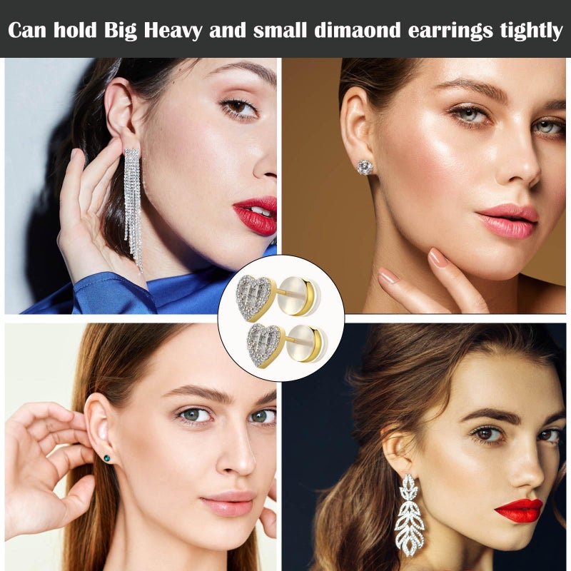 Formulen Silicone Earring Backs, 18K Gold Plated, Secure Locking for Heavy Earrings, Hypoallergenic Clear - Image 5