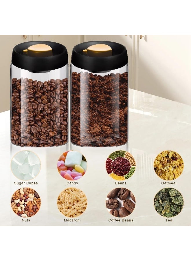 MIXDE Coffee Vacuum Container Jars, Food Coffee Bean Storage Containers with Lids Airtight, Plastic Wide Mouth Mason Jars Vacuum Sealer, Manual Vacuum Extraction Sealed Tank - Image 5