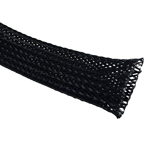 Rpi shop 10mm Polyester Braided Sleeve Nylon Braided sleeve Wire sleeve braided expandable sleeve for good wire protection Color Black 10 Meter - Image 1