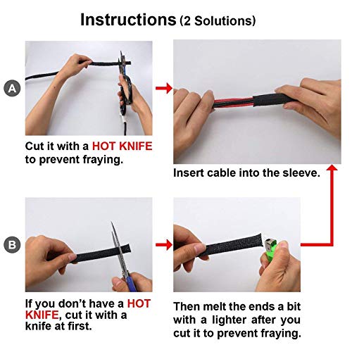 Rpi shop 10mm Polyester Braided Sleeve Nylon Braided sleeve Wire sleeve braided expandable sleeve for good wire protection Color Black 10 Meter - Image 4