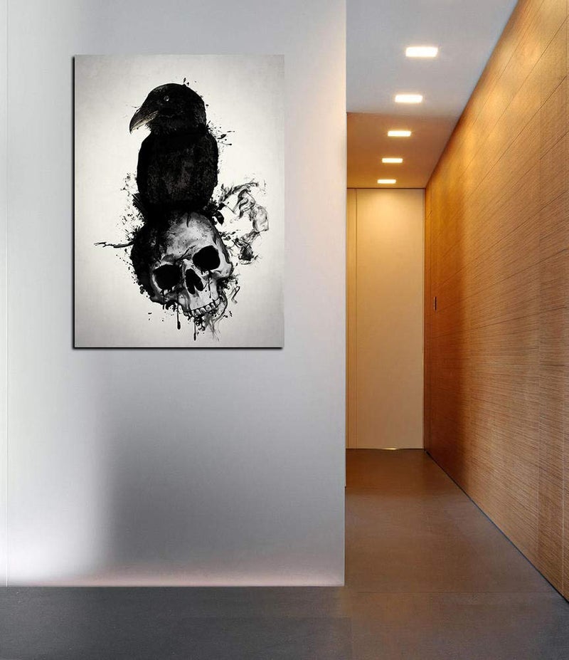 Cortesi Home 'Raven and Skull' by Nicklas Gustafsson, Canvas Wall Art, 12" x 16" - Image 3