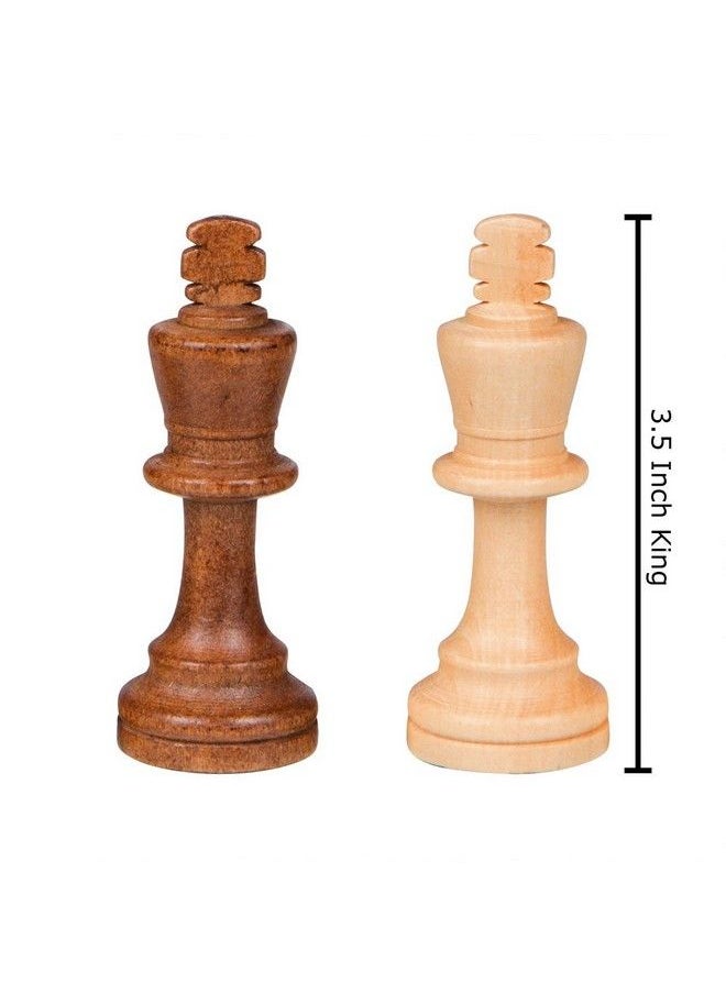 Best Chess Set Gugertree Wood Weighted Chess Pieces With 3.5 Inch King, Pieces Only, No Board  - Image 4