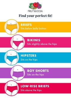 FRUIT OF THE LOOM Fruit of the Loom girls Seamless Multipack Underwear, Hipster - 6 Pack Assorted, 8 US  - Image 2
