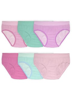 FRUIT OF THE LOOM Fruit of the Loom girls Seamless Multipack Underwear, Hipster - 6 Pack Assorted, 8 US  - Image 1