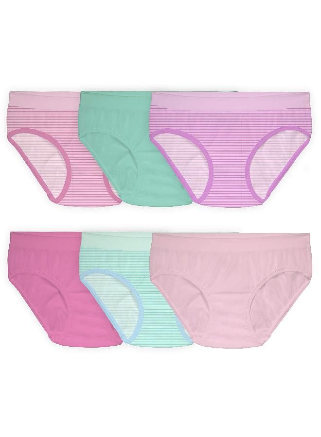 FRUIT OF THE LOOM Fruit of the Loom girls Seamless Multipack Underwear, Hipster - 6 Pack Assorted, 8 US - Image 1