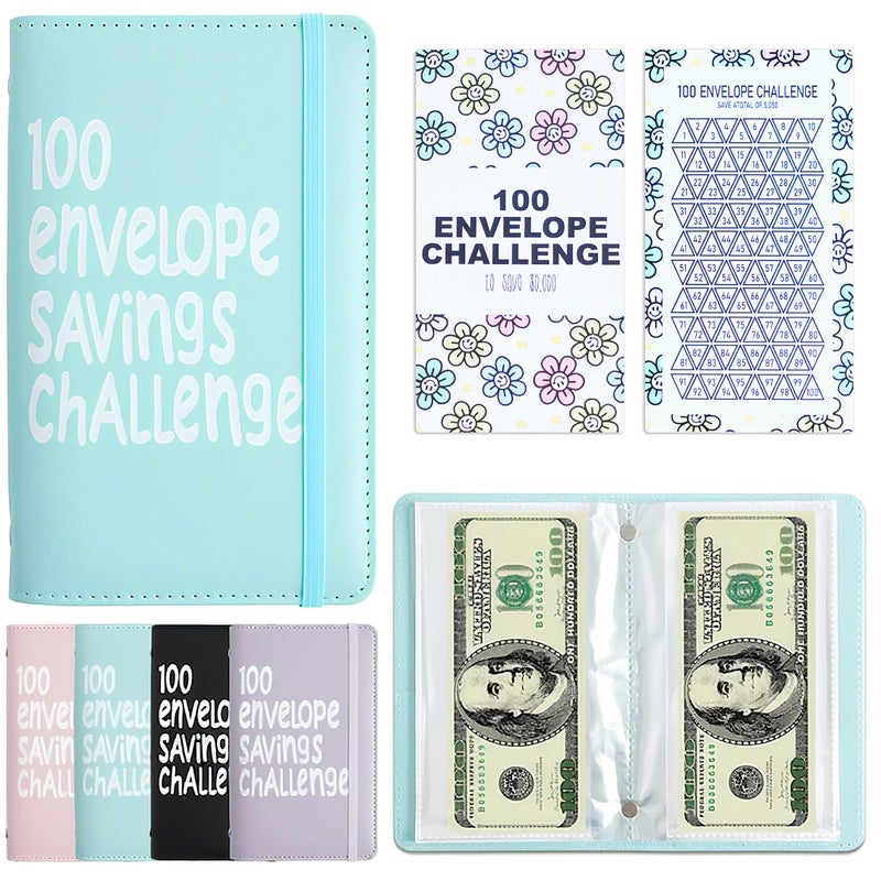 APMFHO 100 Days Money Saving Challenge Coin Envelope Budgetstorage Book, Money Saving Binder, Easy and Fun Way to Save $10,000 or $5,050, Money Saving Challenge with Family, Friends, Bestie - Image 1