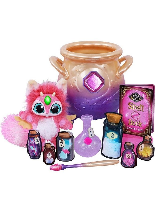 Magic Mixies Cream Tea Magic Mixies Magical Misting Cauldron with Interactive 8 inch Pink Plush Toy and 50+ Sounds and Reactions, Multicolor - Image 2