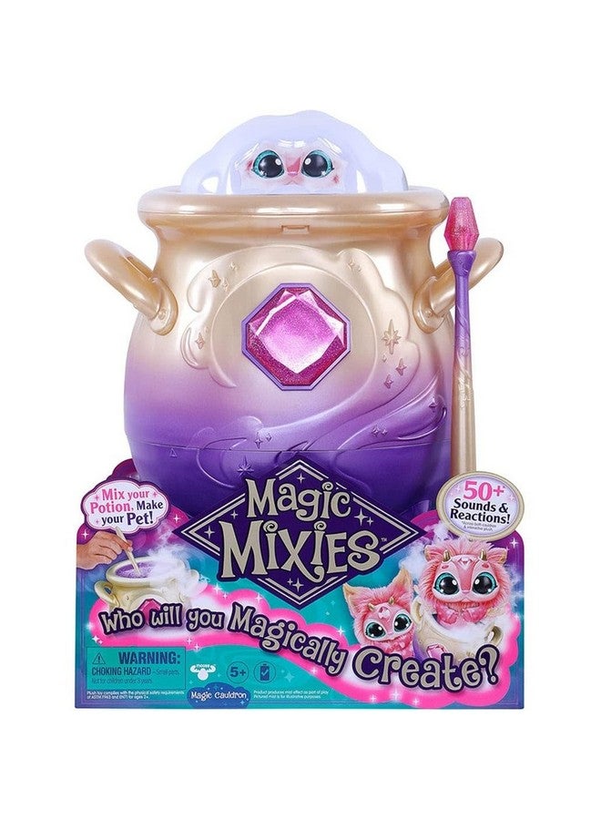 Magic Mixies Cream Tea Magic Mixies Magical Misting Cauldron with Interactive 8 inch Pink Plush Toy and 50+ Sounds and Reactions, Multicolor - Image 1