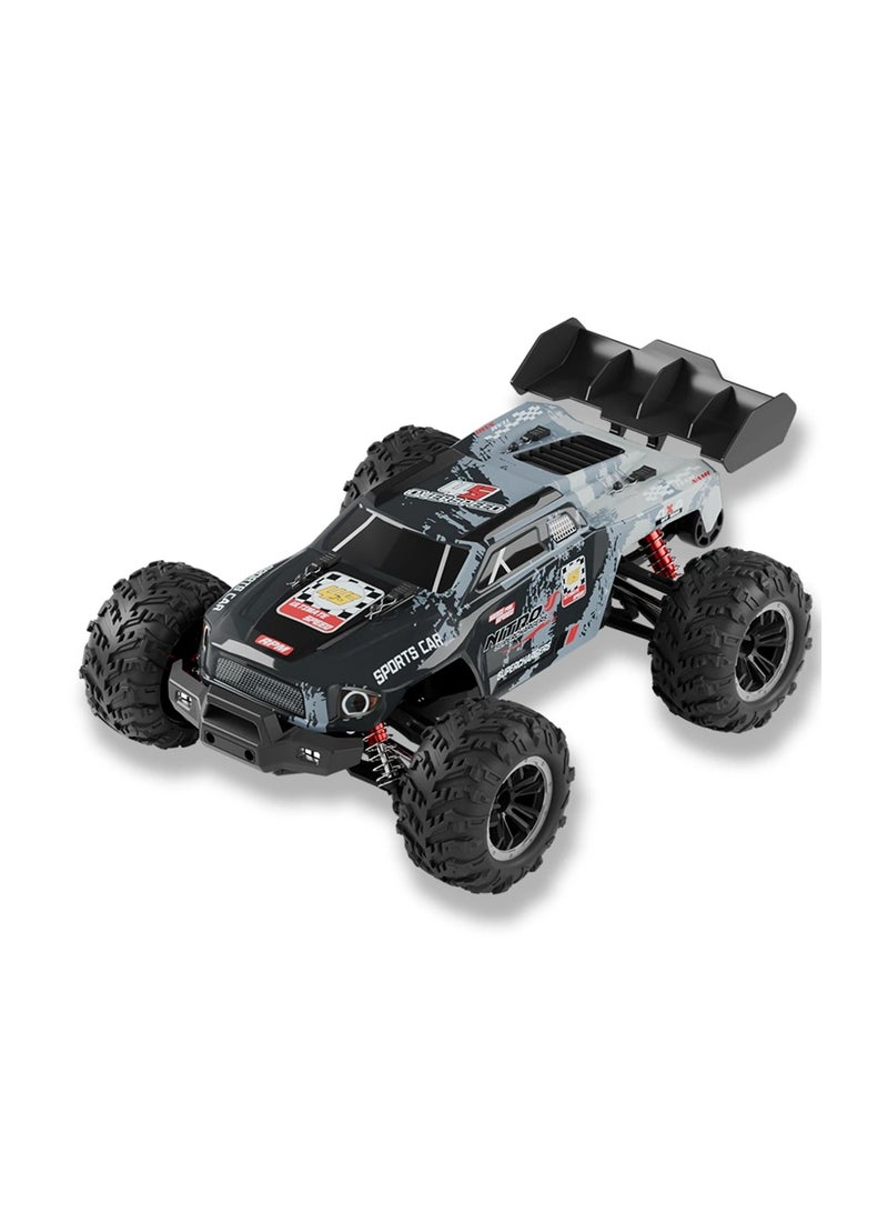 Wild Storm HW-8810 High-Speed RC Car | 1:16 Scale Brushless Off-Road Vehicle | 50km/h | 4WD | Waterproof | Metal Parts | LED Lights | Remote Control Car for Kids & Adults | All-Terrain Racing (Grey) - Image 1