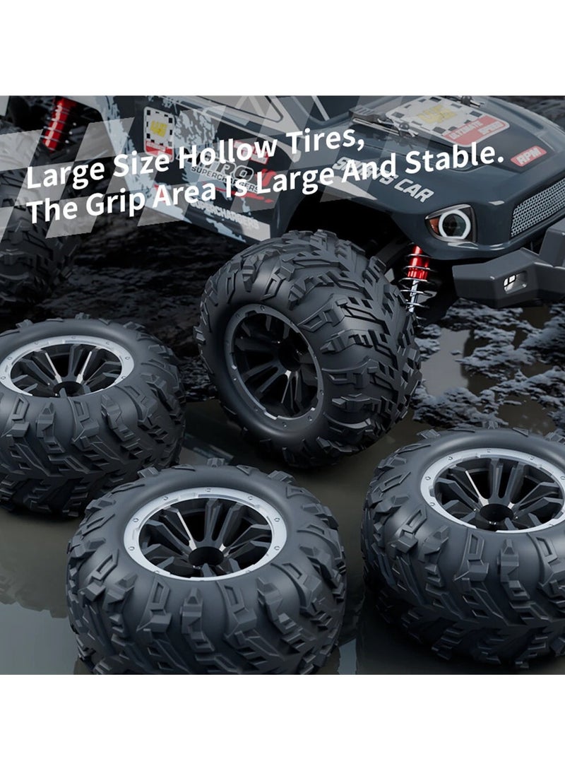 Wild Storm HW-8810 High-Speed RC Car | 1:16 Scale Brushless Off-Road Vehicle | 50km/h | 4WD | Waterproof | Metal Parts | LED Lights | Remote Control Car for Kids & Adults | All-Terrain Racing (Grey) - Image 4