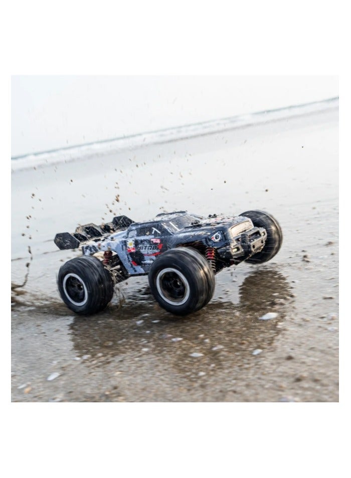 Wild Storm HW-8810 High-Speed RC Car | 1:16 Scale Brushless Off-Road Vehicle | 50km/h | 4WD | Waterproof | Metal Parts | LED Lights | Remote Control Car for Kids & Adults | All-Terrain Racing (Grey) - Image 2