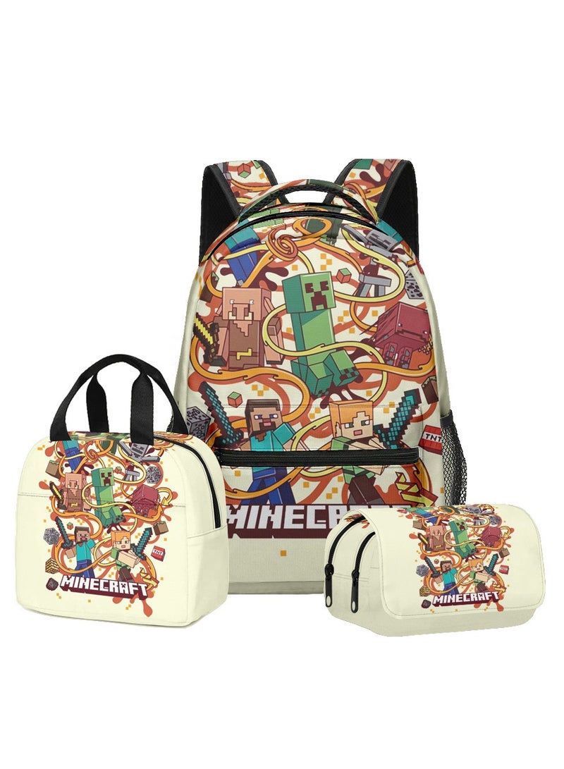 ماين كرافت حقيبة الظهر Minecraft للأطفال والفتيان - حقيبة الظهر مقاومة للماء لمدرسة الألعاب