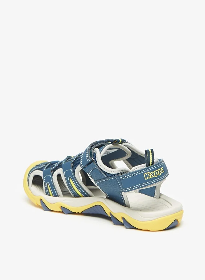Kappa Boys' Paneled Sandals with Hook and Loop Closure