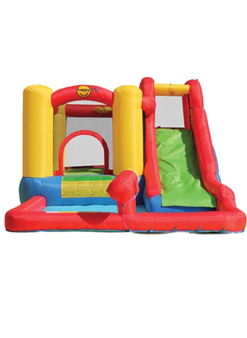 Happy Hop قفز وسعادة مع منزلق مائي، جدار تسلق ومدفع مائي 350x280x190 سم | قافز قابل للنفخ | حديقة مائية قابلة للنفخ | قلعة قفز للعب في الهواء الطلق | مغامرة اللعب بالماء | مناسبة للأعمار من 3 سنوات وما فوق - Image 3