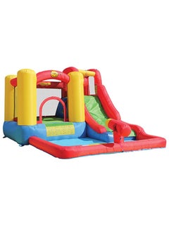 Happy Hop Happy Hop Jump & Plush with Water Slide, Climbing Wall and Water Cannon 350x280x190cm | Inflatable Bouncer | Inflatable Water Park | Jumping Castle for Outdoor Play | Water Play Adventure | Suitable for Ages 3+  - Image 1