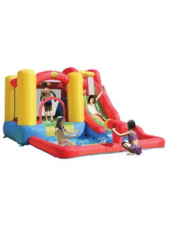 Happy Hop Happy Hop Jump & Plush with Water Slide, Climbing Wall and Water Cannon 350x280x190cm | Inflatable Bouncer | Inflatable Water Park | Jumping Castle for Outdoor Play | Water Play Adventure | Suitable for Ages 3+  - Image 2