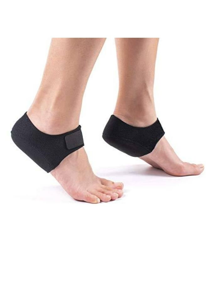 Heel Spur Inserts Gel Heel Pads, Heel Spur Bandages, Heel Protection Silicone Heel Protector, Suitable for Heel Analgesia / Stress Reduction, EU36-40（s） (Black) - Image 2