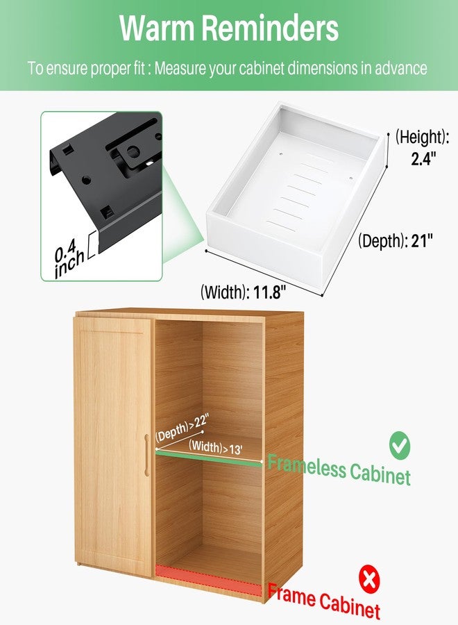 Kitstorack Pull out Cabinet Organizer, 21"Deep, Slide out Drawers for Kitchen Cabinets, Under Sink Organizers and Storage with Adhesive Nano Film Fixed, Sliding Cabinet for Bathroom, Pantry Storage Shelves - Image 2