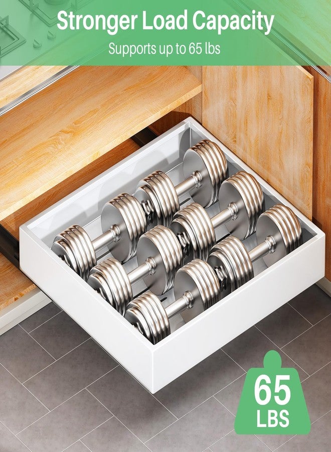 Kitstorack Pull out Cabinet Organizer, 21"Deep, Slide out Drawers for Kitchen Cabinets, Under Sink Organizers and Storage with Adhesive Nano Film Fixed, Sliding Cabinet for Bathroom, Pantry Storage Shelves - Image 5