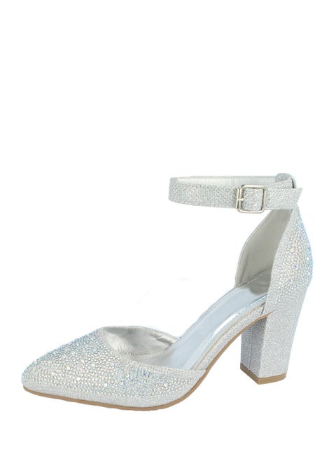 Glitter Block Heel Pump