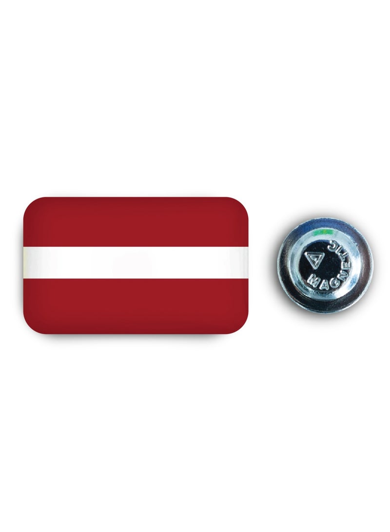 971MEDIA Latvian Flag Magnetic Badge - Image 1