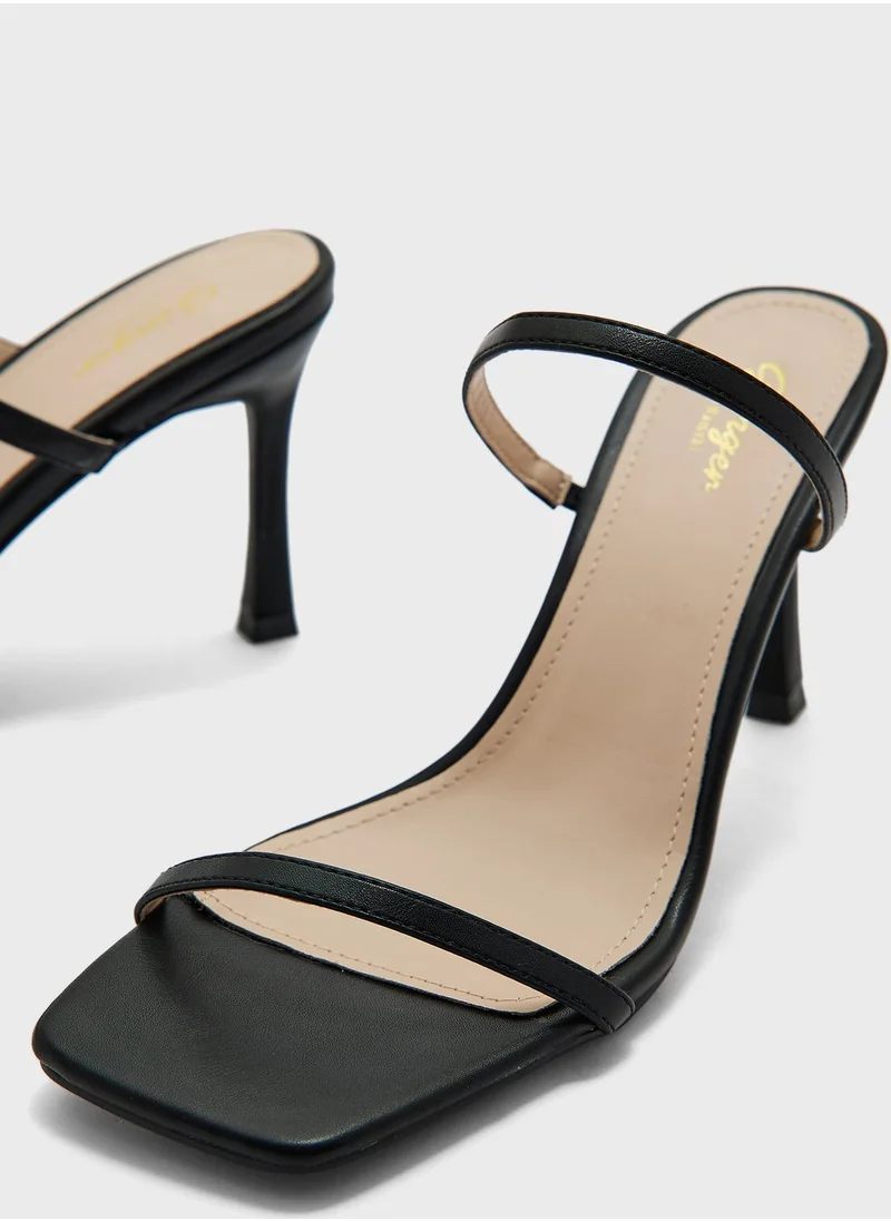 جينجر Double Strap High Heels Sandals