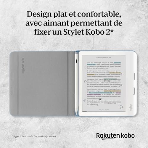 Kobo Libra Colour SleepCover Case | Sand Beige Notebook | Sleep/Wake Technology | Built-in 2-Way Stand | Vegan Leather | Compatible with 7” Kobo Libra Colour eReader - Image 4