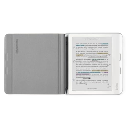Kobo Libra Colour SleepCover Case | Sand Beige Notebook | Sleep/Wake Technology | Built-in 2-Way Stand | Vegan Leather | Compatible with 7” Kobo Libra Colour eReader - Image 2