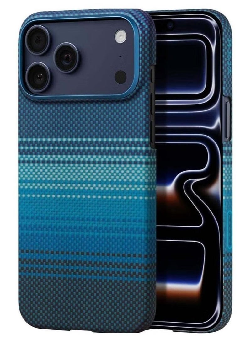 جراب بيتاكا لهاتف iPhone 17 Pro Max مقاس 6.9 بوصة مع زر للتحكم في الكاميرا، متوافق مع MagSafe، جراب فائق النحافة مع إحساس باللمس بدون غطاء، منسوج من الألياف، لون شروق الشمس