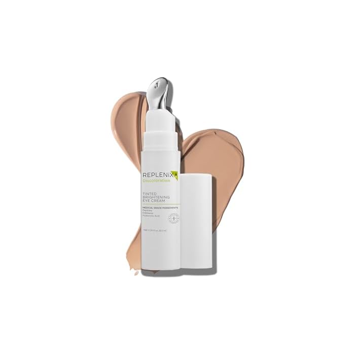 Replenix Anti-Aging Tinted Brightening Eye Cream, 0.29 Fl Oz, Medical Grade Hyaluronic Acid Under Eye Cream, Helps Blur Dark Circles, Fine Lines & Hyperpigmentation, All Skin Types