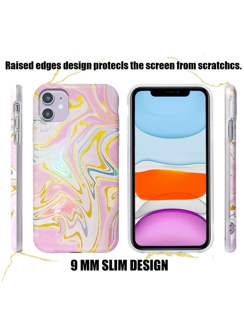 SYOSI - iPhone 11 Pro Phone Cases Holographic Shiny Gold Glitter Design Durable Soft TPU Anti-Scratch Protective Cover with Silicone Bumper Defender (Butterfly) - Image 1