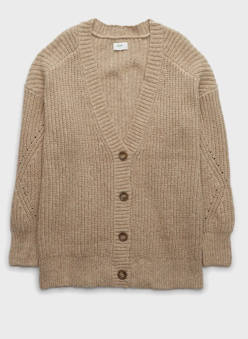 Aerie Ribbed Oversized Cardigan