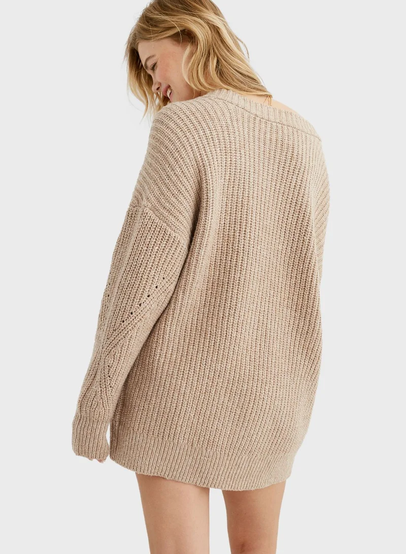 Aerie Ribbed Oversized Cardigan