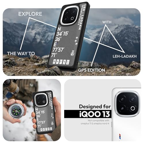 KAPAVER GPS Edition Back Cover Case Compatible for iQOO 13 (PC+TPU) (Leh-Ladakh-Black) - Image 2