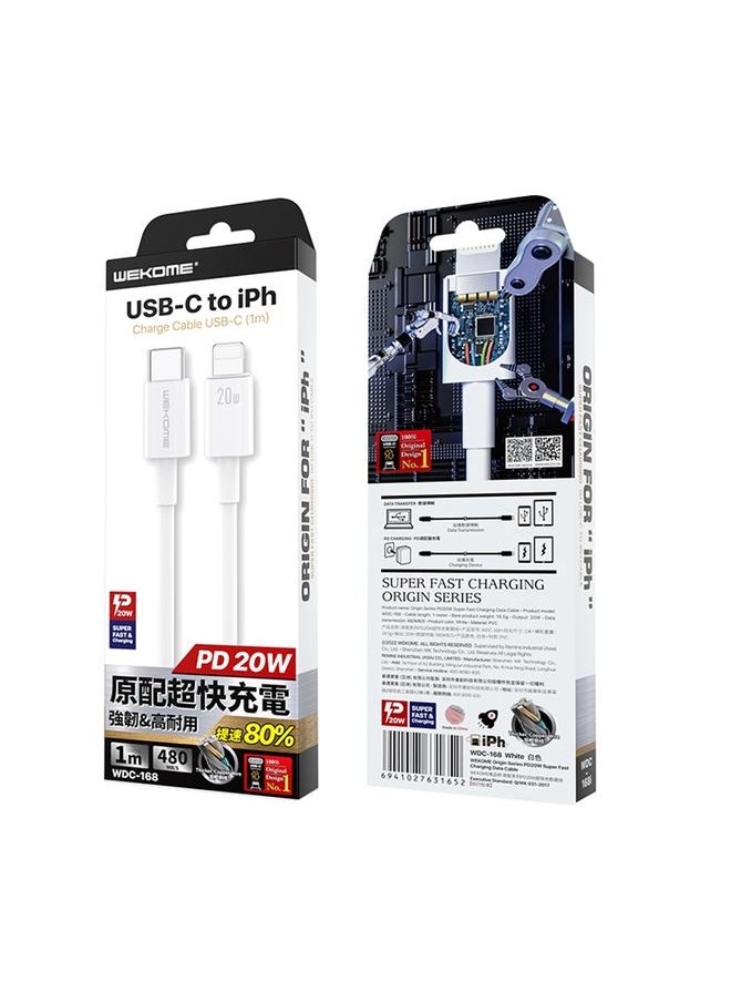 WEKOME WDC-168 Original Series PD 20W USB-C / Type-C to 8 Pin Fast Charge Data Cable Length: 1m