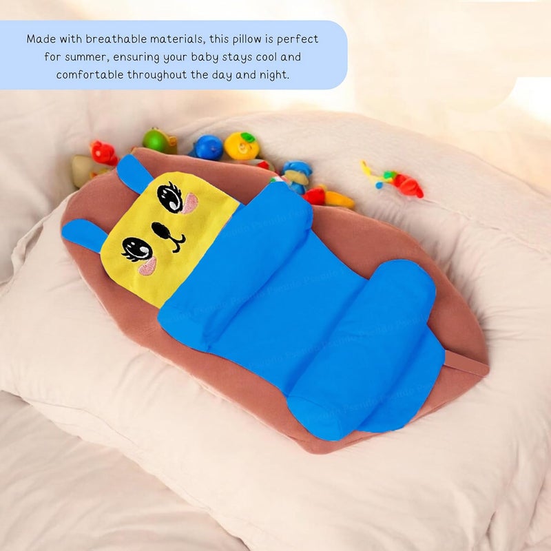 PSEUDO ® Cozy Cradle Pillow Cozy Cradle Arm Pillow for Baby Nursing Head Support Anti-Spitting Breastfeeding and Bottle Feeding Nursing Arm Gift for Novice Mothers (Slide RYL Blue) - Image 5
