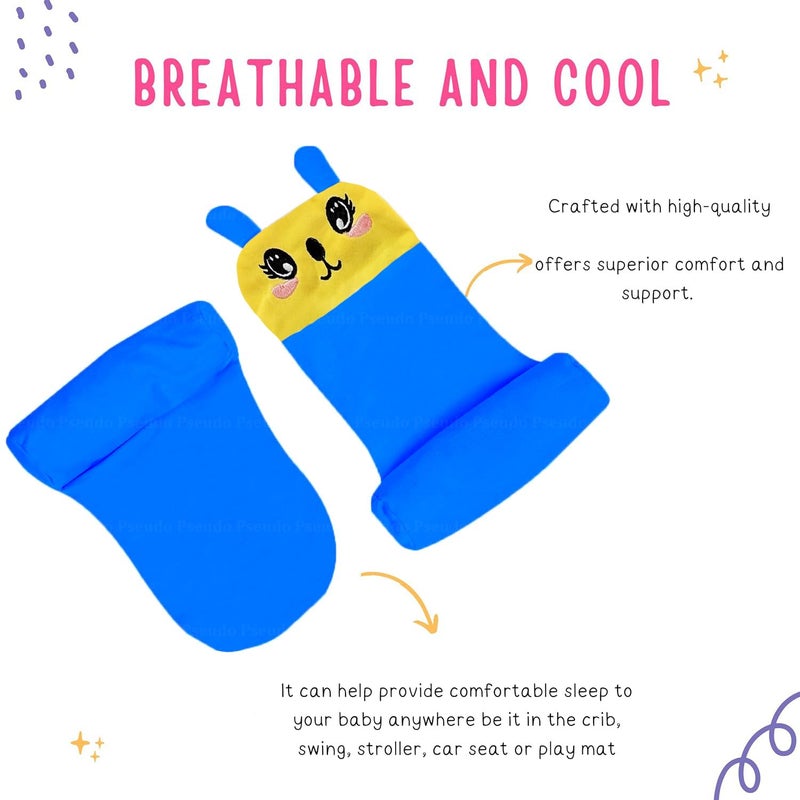 PSEUDO ® Cozy Cradle Pillow Cozy Cradle Arm Pillow for Baby Nursing Head Support Anti-Spitting Breastfeeding and Bottle Feeding Nursing Arm Gift for Novice Mothers (Slide RYL Blue) - Image 3