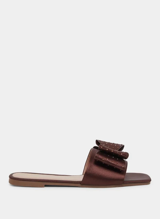 Styli Styli Bow Detail Flat Sandals