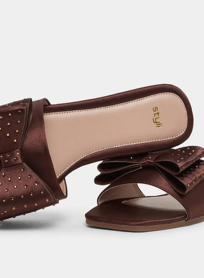 Styli Styli Bow Detail Flat Sandals