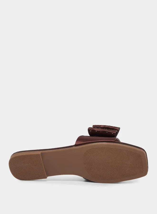 Styli Styli Bow Detail Flat Sandals