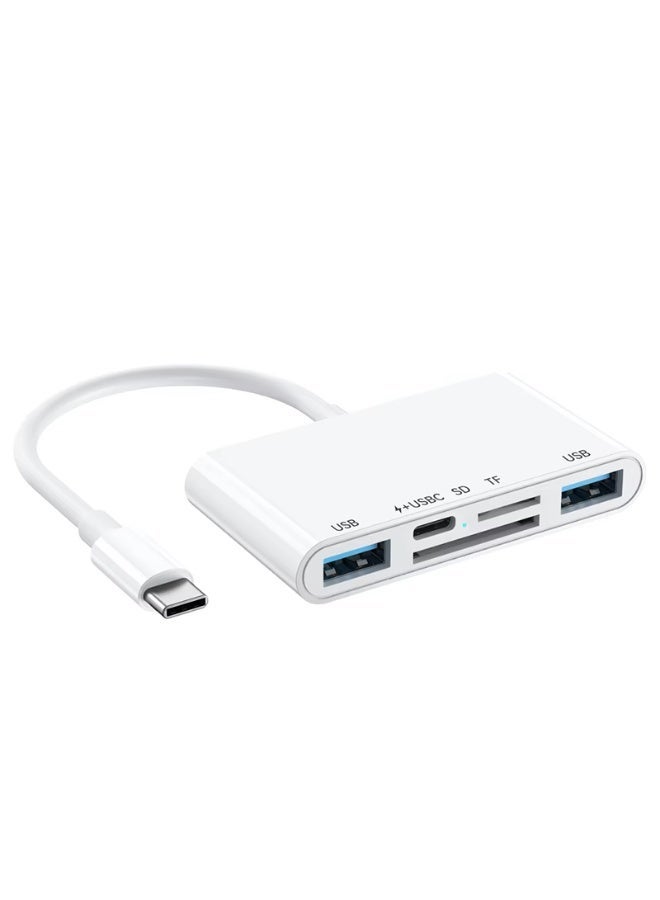 Mazko 5-in-1 USB-C Hub High-Speed USB 2.0 & SD Card Reader – Type-C Memory Card Reader for MacBook & USB-C Devices - Image 2