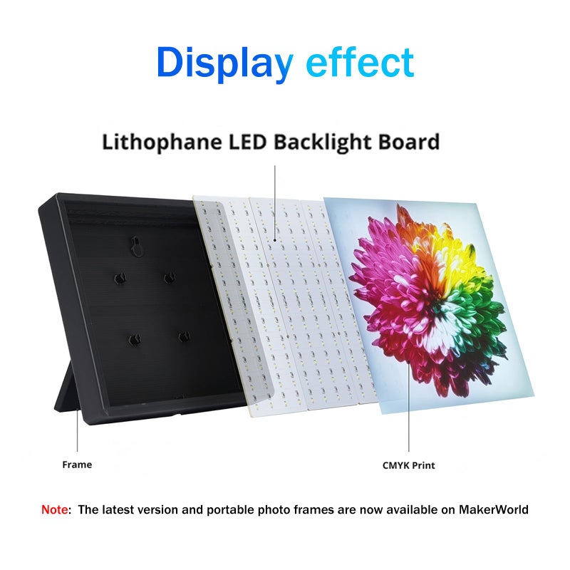 BambooSegD 2PCS Lithophane LED Backlight Board Kit KC009 KC010 for Bambu Lab H2C/X1/P2S/A1 LED Light Board Backlights Makerworld Model Parts USB 3D Print Accessory Photo Model DIY Light Box - Image 4